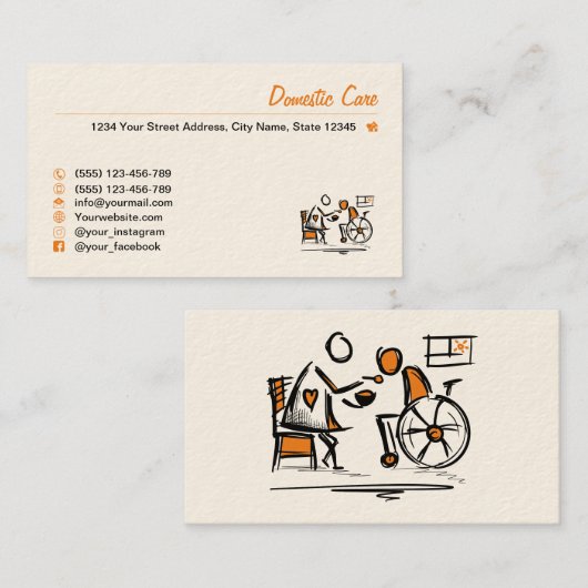 Hauspflege. Zuhause-Pflege. Hauspflege Visitenkarte (Vorne/Hinten)