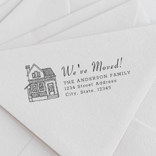 Hausporträt Umgezogen Rücksendeadresse Permastempel