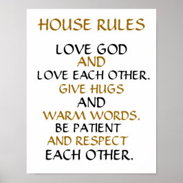 "HAUSREGELN" INSPIRATIONELLER 11X14-WALLPOSTER POSTER