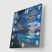 HAUSREGELN UND SCHÖNE PLATTENWANDSCHUHE QUADRATISCHE WANDUHR (Winkel)