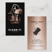 Hausreiniger Rose Gold Reinigungsservice Visitenkarte (Vorne/Hinten)