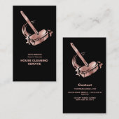 Hausreiniger Rose Gold Reinigungsservice Visitenkarte (Vorne/Hinten)