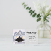 Hausreiniger | Zuhause | Feather Duster Visitenkarte (Stehend Vorderseite)