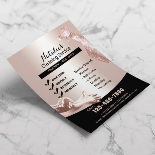 Hausreinigung Berufliche Rose Gold Flyer