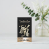 Hausreinigung Black & Gold Housekeeping Visitenkarte (Stehend Vorderseite)