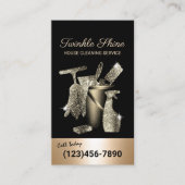 Hausreinigung Black & Gold Housekeeping Visitenkarte (Vorderseite)