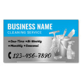 Hausreinigung Blau & Silver Housekeeping Magnetische Visitenkarte (Vorderseite)