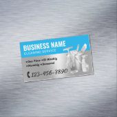 Hausreinigung Blau & Silver Housekeeping Magnetische Visitenkarte (Beispiel)