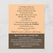 Hausreinigung Business 4x5 Werbekarte Flyer (Hinten)