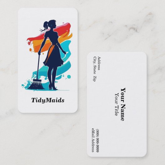 Hausreinigung Business Card Visitenkarte (Vorne/Hinten)