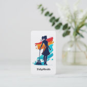 Hausreinigung Business Card Visitenkarte (Stehend Vorderseite)