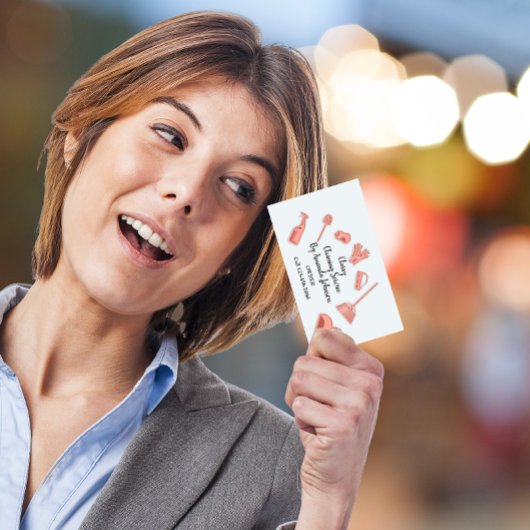 Hausreinigung Dienstleistungen Gold Logo Maid Mode Visitenkarte