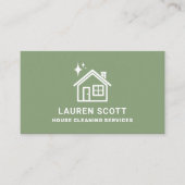 Hausreinigung Einfach Minimalistisch grün Visitenkarte (Vorderseite)