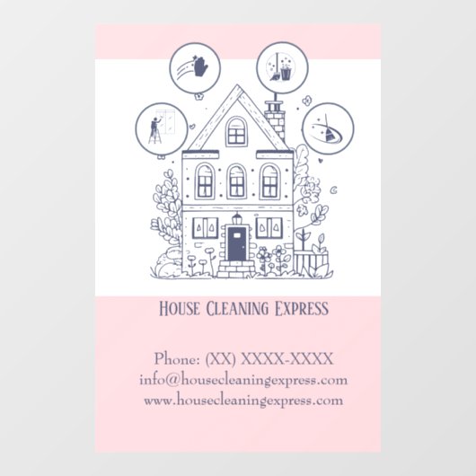 Hausreinigung Express Fensterheber Fensteraufkleber (Blatt)