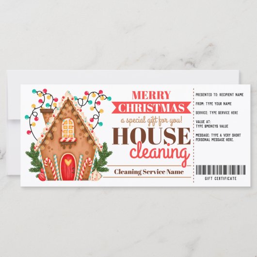 Hausreinigung Geschenkgutschein Weihnachtsgeschenk (Vorderseite)