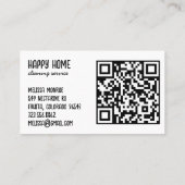 Hausreinigung Handgezogener Doodle QR Code Visitenkarte (Rückseite)