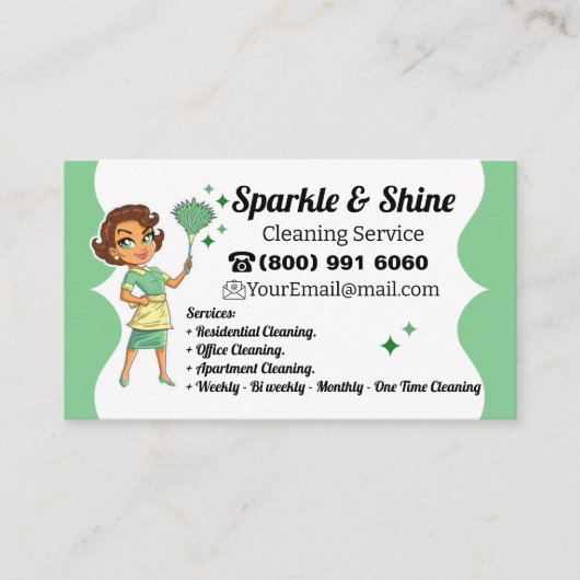 Hausreinigung Haushaltshilfe Janitor Housekeeping Visitenkarte (Vorderseite)