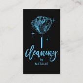 Hausreinigung Haushaltshilfe Schwarz Visitenkarte (Vorderseite)