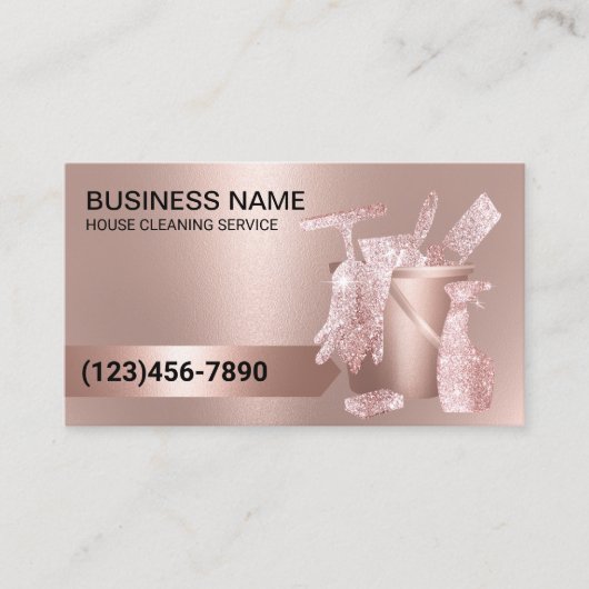 Hausreinigung Housekeeping Moderne Rose Gold Gesch Visitenkarte (Vorderseite)