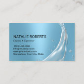Hausreinigung Housekeeping Modernes Licht Blau Visitenkarte (Rückseite)