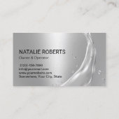 Hausreinigung Housekeeping Modernes Silver Gold Visitenkarte (Rückseite)