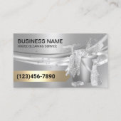 Hausreinigung Housekeeping Modernes Silver Gold Visitenkarte (Vorderseite)
