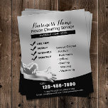 Hausreinigung Housekeeping Service Modernes Silber Flyer<br><div class="desc">Zuhause Cleaning Service Moderne Silver Flyer.</div>