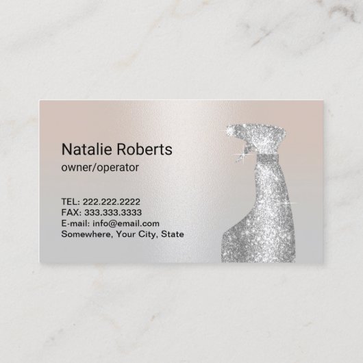 Hausreinigung Housekeeping Service Modernes Silber Visitenkarte (Rückseite)