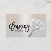 Hausreinigung Housekeeping Service Modernes Silber Visitenkarte (Vorderseite)