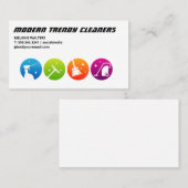 Hausreinigung | Icons reinigen Visitenkarte (Vorne/Hinten)