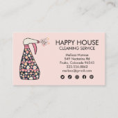 Hausreinigung Janitor Daisy Spray Flasche Visitenkarte (Vorderseite)