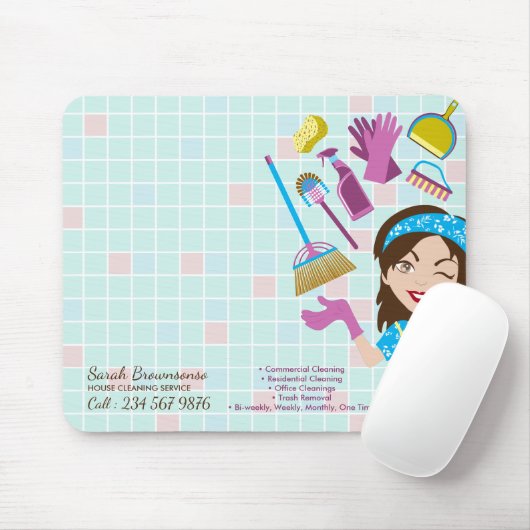 Hausreinigung Janitorial Lady Washing Mousepad (Mit Mouse)