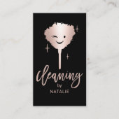 Hausreinigung lächelnd Feather Duster Housekeeping Visitenkarte (Vorderseite)