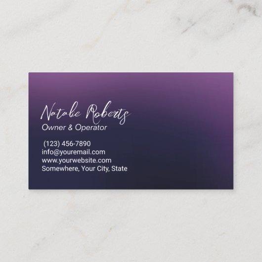 Hausreinigung Lila & Rose Gold Beruflich Visitenkarte (Rückseite)