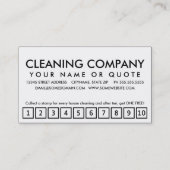 Hausreinigung. LoyalitätsLochkarte Treuekarte (Rückseite)
