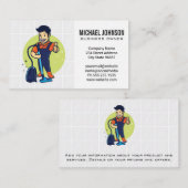 Hausreinigung | Mann mit Vakuum Visitenkarte (Vorne/Hinten)