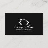 Hausreinigung Minimaler Hauslogo Schwarz Visitenkarte (Vorderseite)