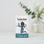 Hausreinigung Moderne Aquamarine Hauszucht #2 Visitenkarte (Stehend Vorderseite)