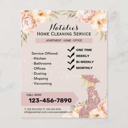 Hausreinigung Moderne Blumenzucht Flyer (Vorne)