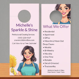 Hausreinigung Moderne Frau Rosa Türanhänger