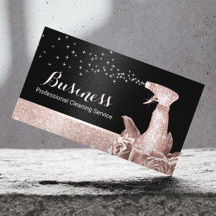 Hausreinigung Moderne Rose Gold Floral Spray Schwa Visitenkarte