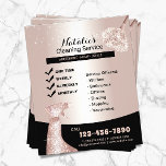 Hausreinigung Moderne Rose Gold Haushaltshilfe Flyer<br><div class="desc">Zuhause Cleaning Moderne Rose Gold Zimmermädchen Service Flyer.</div>