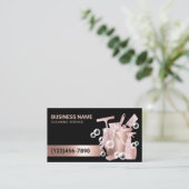 Hausreinigung Moderne Rose Goldblasen Visitenkarte (Stehend Vorderseite)