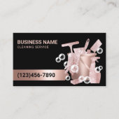 Hausreinigung Moderne Rose Goldblasen Visitenkarte (Vorderseite)