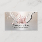 Hausreinigung Moderne Silver Housekeeping Visitenkarte (Vorderseite)