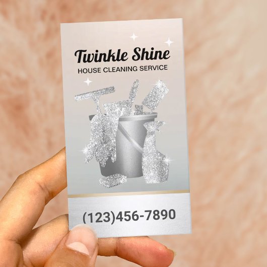 Hausreinigung Moderne Silver Housekeeping Visitenkarte