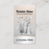 Hausreinigung Moderne Silver Housekeeping Visitenkarte (Vorderseite)