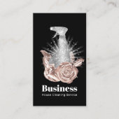 Hausreinigung Moderne Spray Flasche & Blume Visitenkarte (Vorderseite)