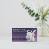 Hausreinigung Moderner Lila- & Silbermädchenservic Visitenkarte (Stehend Vorderseite)