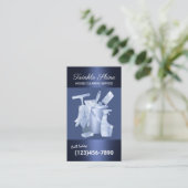 Hausreinigung Moderner Navy Blau Visitenkarte (Stehend Vorderseite)